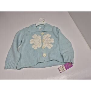 Carters Baby Blue White Snowflake Knit Sweater 4t
